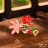 Novo estilo chinês gota de óleo borboleta anel explosão pérola brincos alto senso temperamento gradiente flor gota de óleo colar