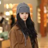 Gorro de Punto Extendido para Proteger las Orejas para Mujer, Otoño e Invierno, Adecuado para Ciclismo, con Lazos, Antifrío, Cálido, Adelgazante, Cubre-Cabeza