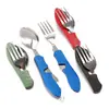 Cuchillo Plegable Multifuncional Desmontable, Tenedor y Cuchara para Acampar Operado por el Fabricante, Vajilla Tres en Uno, Cuchillo Portátil para Regalo al Aire Libre