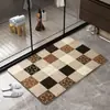 Alfombra de Piso Tejida de Lino para Baño 2026 Estilo Nuevo Entrada al Baño Absorción de Agua Secado Rápido Felpudo Antideslizante para Lavabo