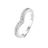 Anillo de Corona de Diamantes en Forma de V de una Sola Fila de Plata Esterlina S925 para Mujer Moda Versátil Gama Alta Transfronterizo Circonita Apilable Joyería para Mano