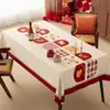 2026 Novo Modelo Capa Decorativa de Ano Novo Pano de Mesa Tapete de Mesa Toalha de Mesa Festiva À Prova d'Água Resistente a Óleo Lavável Ano do Cavalo Toalha de Mesa de Centro