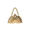 Bolso de Noche Acrílico Forma de Coral Bolsa Caja Cadena Bolso Forma de Abanico Bolso Concha Bolso de Mano Hombro Cruzado para Mujer Transfronterizo