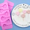 Em estoque atacado 6 peças Garra de Gato molde de sorvete de silicone molde de pirulito pequeno molde de chocolate molde de desenho animado sem grudar