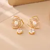 Pendientes de Flor de Perla de Circonita de Alta Gama, Modernos y Elegantes, Pendientes de Estilo Femenino, Personalizados, Accesorios Exquisitos y Versátiles