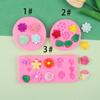 DIY todos os tipos de decoração de bolo de flor argila macia rosa girassol flor molde de silicone líquido fondant