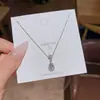 Collar cuadrado pequeño de circón ultrabrillante estilo coreano para mujer, lujo ligero, elegante, cadena para clavícula de acero de titanio de alta gama, venta al por mayor