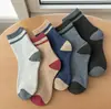 Calcetines de Terry para Hombre con Bloques de Color, hasta la Pantorrilla, para Deportes de Otoño e Invierno, Suela de Toalla, Alargados y Engrosados para Calidez, Amortiguadores y Cortavientos, Calcetines Largos
