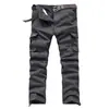 Macacão Novo de Primavera e Outono Masculino Solto Plus Size Reta Casual Calças de Trabalho com Vários Bolsos Marca da Moda Calças de Proteção para Homens