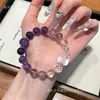 Pulseira Design Coringa Qiaoen Atacado Nove Fogo Púrpura Ametista Natural Raposa de Nove Caudas Cristal Branco Lapidado
