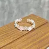 Anel Aberto Flor Gota de Óleo Esmaltado Estilo Doce Cremoso Menina Exquisito Nicho de Alta Qualidade Versátil Estilo Ocidental Lindo Anel