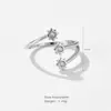 Andy Wen Design Irregular Zircônia Micro-Incustada Design de Estrela de Oito Pontas Anel Aberto Ajustável Estilo Coreano Versão Coreana em