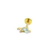 Aretes de Titanio G23 para Bowling Incrustados con Zirconia 5A Brillante en Corte Marquise Joyería de Perforación Elegante de Venta Caliente Europea y Americana