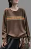 Suéter de Tricô Gola Redonda Feminino 2026 Outono Novo Estilo Coreano Solto Casual Jacquard Algodão Pulôver Suéter Simples MMHT