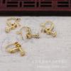 Pendientes de bricolaje chapados en oro de color Yiwu Gold Ray con orificio para la oreja, tornillo, clip para la oreja, accesorios para pendientes hechos a mano, B295