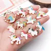 Colgante de Unicornio Pony de Dibujos Animados de Esmalte de Aleación Accesorios para Collar Pendiente Llavero Hechos a Mano DIY