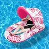 Cama Flotante Sofá de Agua para Exteriores Transfronteriza con Portavasos y Respaldo, para una Persona, Engrosada, Plegable, con Toldo de Malla, Esterilla Flotante Inflable