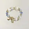 Novo Bracelete Céu Estrelado Floco de Neve Azul Marinho para Mulheres, Novo Estilo Doce Exquisito, Joia Versátil de Alta Qualidade, Presente de Natal Moderno