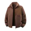 Jaqueta Cardigan de Lã Grossa para Homens, Estilo Outono e Inverno, Casaco Moletom Espesso de Lã para Cruzamento de Fronteiras com Gola Alta