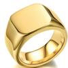 AliExpress wish anel masculino de liga transfronteiriço dominador anel para homens de negócios pulseira quadrada sólida totalmente lisa