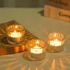 Novo Copo de Vela de Vidro Transparente com Padrão Vertical Espesso Fundo Espesso Suporte de Vela Decorativo para Casa Vela Aromática Copo de Vela