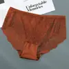 Ropa Interior Sexy de Encaje Calado para Mujer Nueva Cintura Alta para Mujer Calzones Internos de Algodón Puro Ropa Interior Fina para Mujer de Color Sólido
