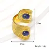Europa y Estados Unidos anillo de gemas de doble cabeza retro de lujo transfronterizo joyería de mano de nicho de alta gama para mujer titanio de oro de 18K venta al por mayor