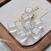 Cristal Kankan Natural Blanco Lechoso Cubos de Cristal Blanco Lechoso Accesorios DIY de Cristal Blanco Lechoso Cuadrados Cuentas Sueltas Pulsera Venta al por Mayor