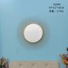 Espejo redondo de hierro de lujo ligero de estilo europeo espejo decorativo colgante espejo de pared para lavabo adornos de sol de lujo ligero para hotel