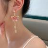 Aretes de Borla de Mariposa Nueva Aguja de Plata para Mujer Aretes Largos Elegantes de Lujo Ligero de Alta Gama para Rostro Aretes Delgados