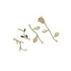 Pacote de 14K de ouro com galhos duplos pendurados, folhas de zircônio verde-rosa, pulseira faça você mesmo, brincos duplos pendurados, acessórios com pingente de borla