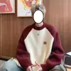 Tricô com Gola Redonda e Blocos de Cor Masculino Outono Inverno Marca de Moda Americana Estilo Preppy Tricô Top Lindo de Alta Qualidade Tendência