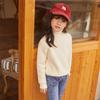 Suéter para niñas, otoño e invierno de 2025, nuevo, forrado de vellón, engrosado, de color sólido, camisa base para mujeres y niños, de una pieza, de terciopelo, combina con todo, estilo occidental.