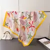 Pañuelo Cuadrado Estampado Estilo Coreano Estilo Vacacional Seda Sintética, Chal, Bufanda de Cuello, Bufanda Cuadrada Pequeña de Lujo para Cuello, Pañuelo para la Cabeza, Bufanda de Seda, Bufanda