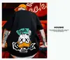 Camiseta Trendy de Dibujos Animados Estilo Hip-Hop Americano Oversized para Hombre, Corte Holgado, Talla Grande, Extra Grande, Manga Corta