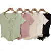 Camisola Sexy de Renda Verão 2025 Desejo Puro Feminina Blusa de Tricô Elegante Slim Fit Versátil Sem Mangas
