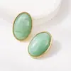 Novos brincos de acrílico oval degradê com agulha de prata S925, estilo retrô europeu e americano, para o dia a dia, da Hemingway Jewelry
