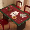 Mantel de mesa de Navidad, mantel de comedor para el hogar estilo vintage, impermeable, a prueba de aceite, resistente al calor, mantel decorativo rojo para un ambiente acogedor