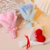 Ramo de Flores Artificiales Tejidas, Ramo en Forma de Corazón, Decoración de Coche con Flores Hechas a Mano, Ramo Pequeño, Venta al por Mayor Transfronteriza, Recuerdo, Flor Artificial