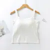 Una generación de chaleco de algodón con cuello cuadrado y almohadilla en el pecho, copa de una pieza, moda ajustada, cintura sexy, tirante fino
