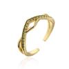 Anillo Aogu nicho de alta gama de oro de 18 quilates cobre micro incrustado circón geométrico anillo abierto femenino nuevo producto transfronterizo caliente