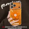 Soporte de Flor Naranja Adecuado para Funda de Teléfono Apple 17 iPhone 15 Pro Max con Correa 16 Patrón Glaciar 18 para Mujeres