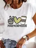 Mujer Estampado Carta de Amor Dulce Tendencia de los 90 Verano Camiseta Ropa Cl