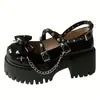 ZapatosLolita Dulces Frescos Picantes para Mujer 2025 Primavera Nuevos Estilo Punk Oscuro Subcultura Japonesa Zapatos de Cuero con Suela Gruesa