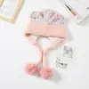 Gorro de Invierno Estilo Coreano con Doble Bola para Orejas, Adelgazante Facial, Gorro de Pescador, Protección contra el Frío, Calentador de Orejas, Gorro de Lana Tejido para Mujer