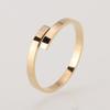 Moda Coreana y Japonesa de Lujo Ligero Anillos Abiertos Sencillos para Pareja Anillos Geométricos Lisos de Acero Inoxidable Anillos de Acero de Titanio Chapados en Oro
