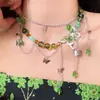 Collar con Borla de Mariposa de Pedrería de Vidrio Multicapa, Cadena para Clavícula Moderna y Versátil, Exquisito Toque de Lujo Ligero y de Alta Gama