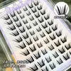 Milin pegamento dulce para pestañas postizas sin pegamento, 10 filas de pestañas postizas pequeñas y finas, racimos individuales segmentados, flujo de cabello natural rizado