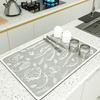 Tapete para Ralo de Cozinha Tapete de Isolamento Térmico Tapete para Xícara de Chá Tapete Absorvente de Cozinha Tapete de Couro Tapete Anti-respingo para Torneira Antiderrapante de Água
