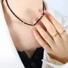 Collar Cruz de Perlas Blancas de Imitación con Piedras de Vidrio Negras Elegantes de Personalidad Francesa Cadena Elegante de Clavícula de Nicho